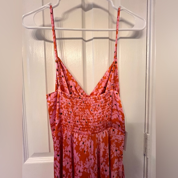 Floral Cut-Out Maxi Dress - Orange and Pink - Picture 9 of 10